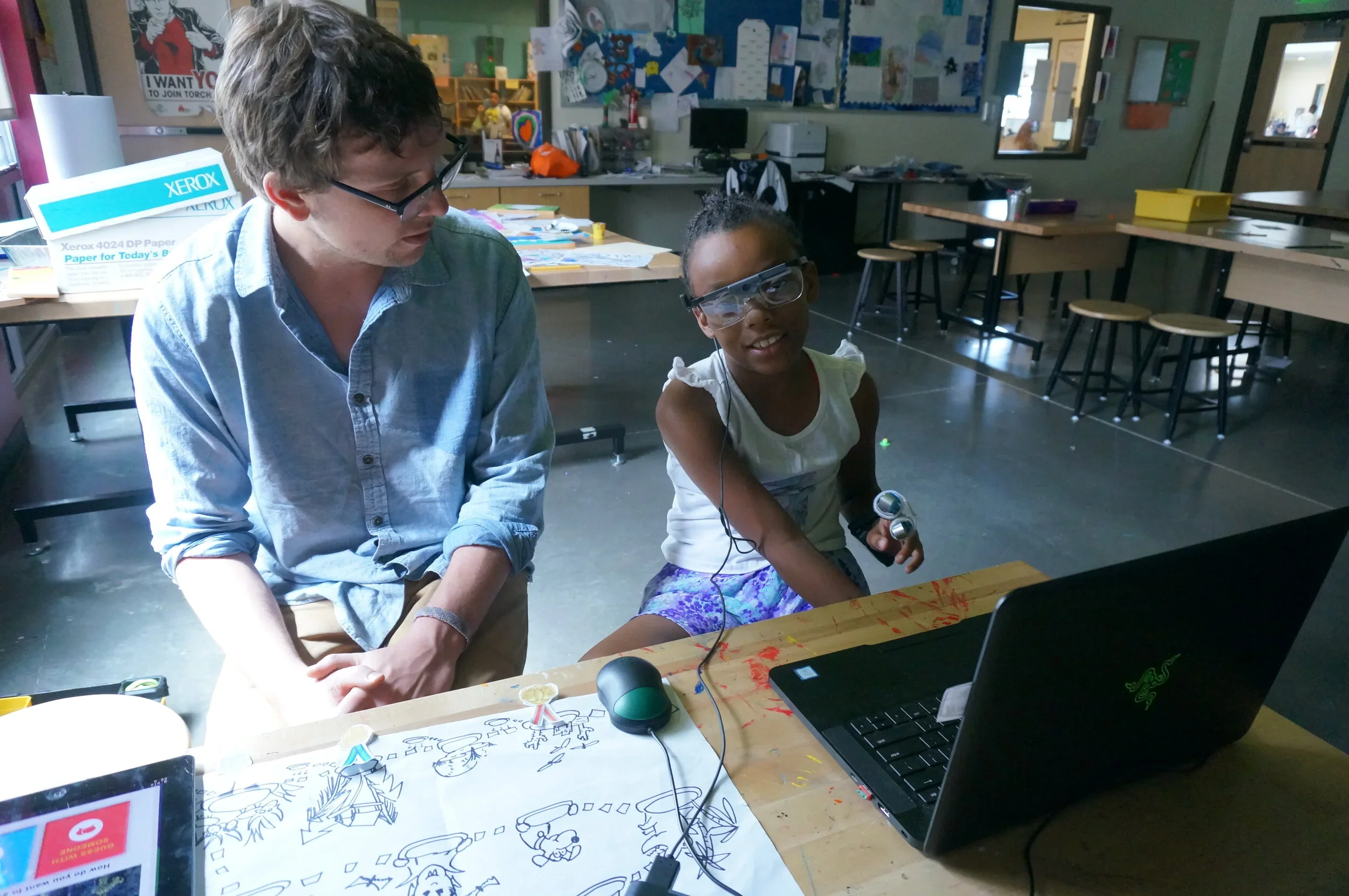 Students at the Boys & Girls Club using Wonder.io